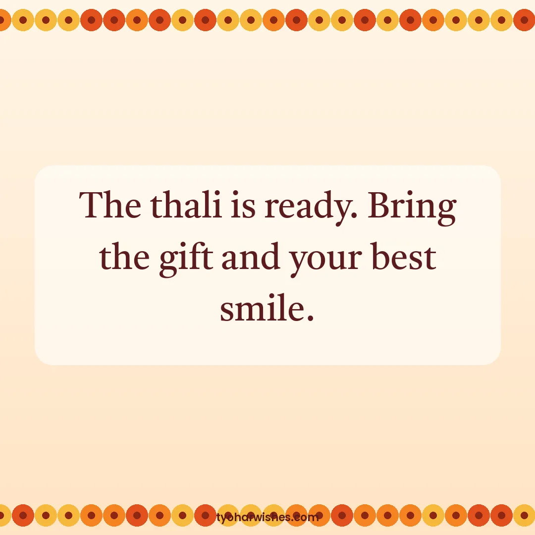 Bhai Dooj wish image: The thali is ready. Bring the gift and your best smile.