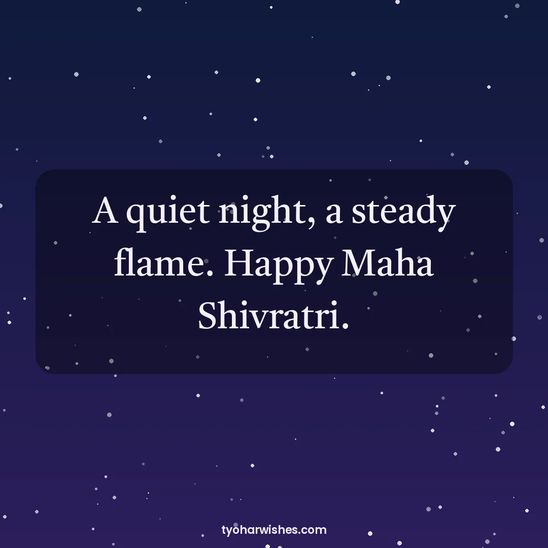 Maha Shivratri wish image: A quiet night, a steady flame. Happy Maha Shivratri.